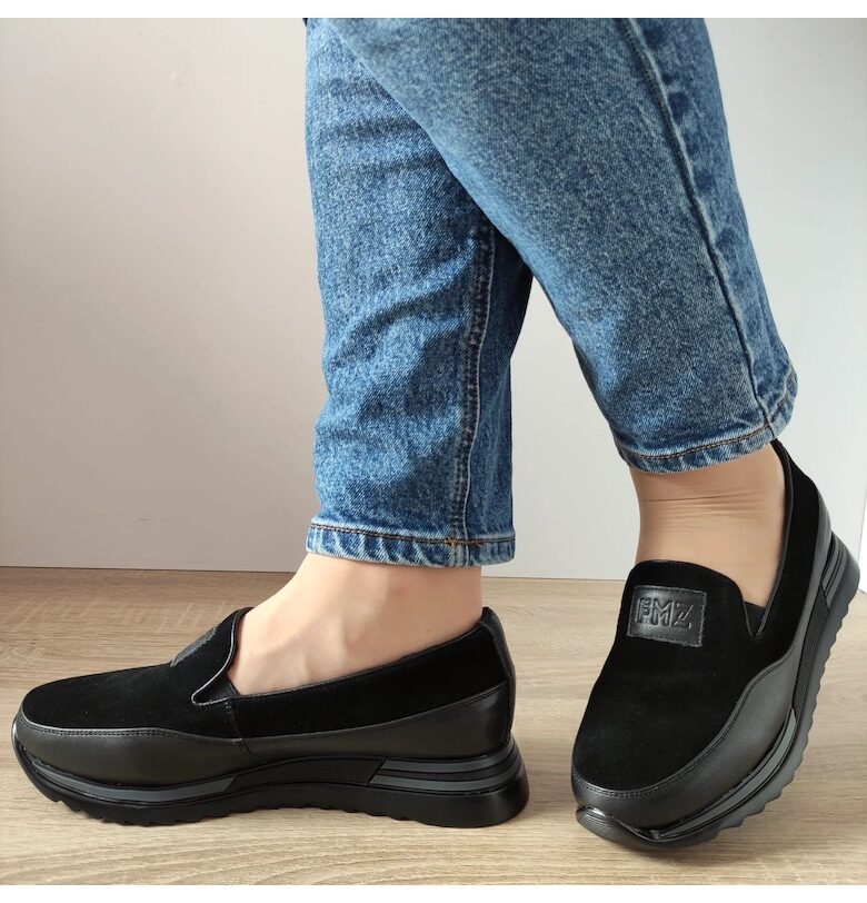 Ежедневни дамски обувки  5013-1 Black + Velvet - Черно + Velvet FORMAZIONE