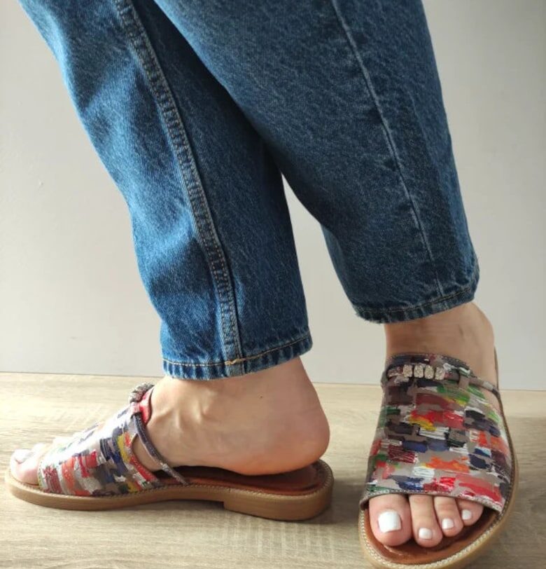 Ежедневни дамски сабо  10993 Многоцветни - Сиви DOGATI