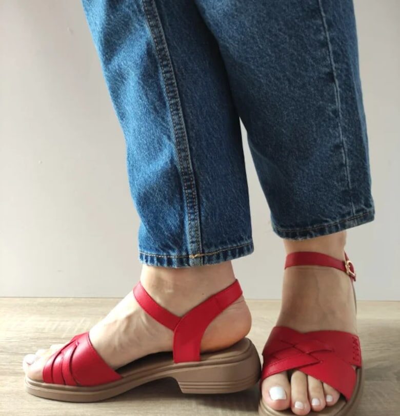 Ежедневни дамски сандали  5251 червени - червени FORMAZIONE