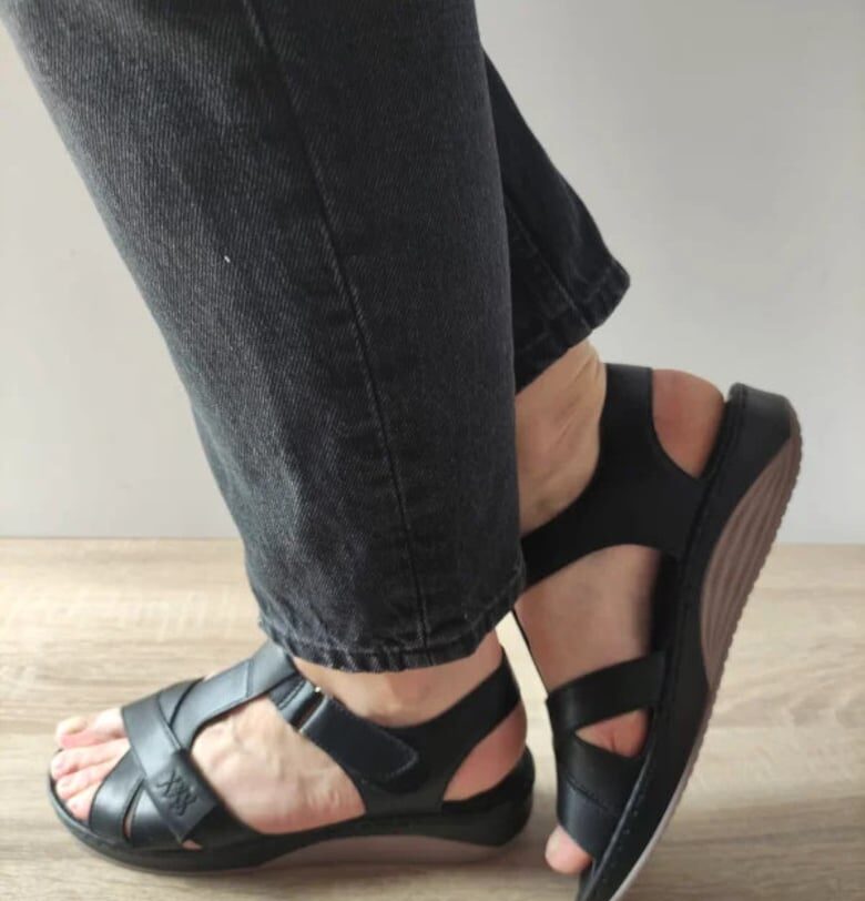 Ежедневни дамски сандали  60021A 01-N Черни - Черно Pass