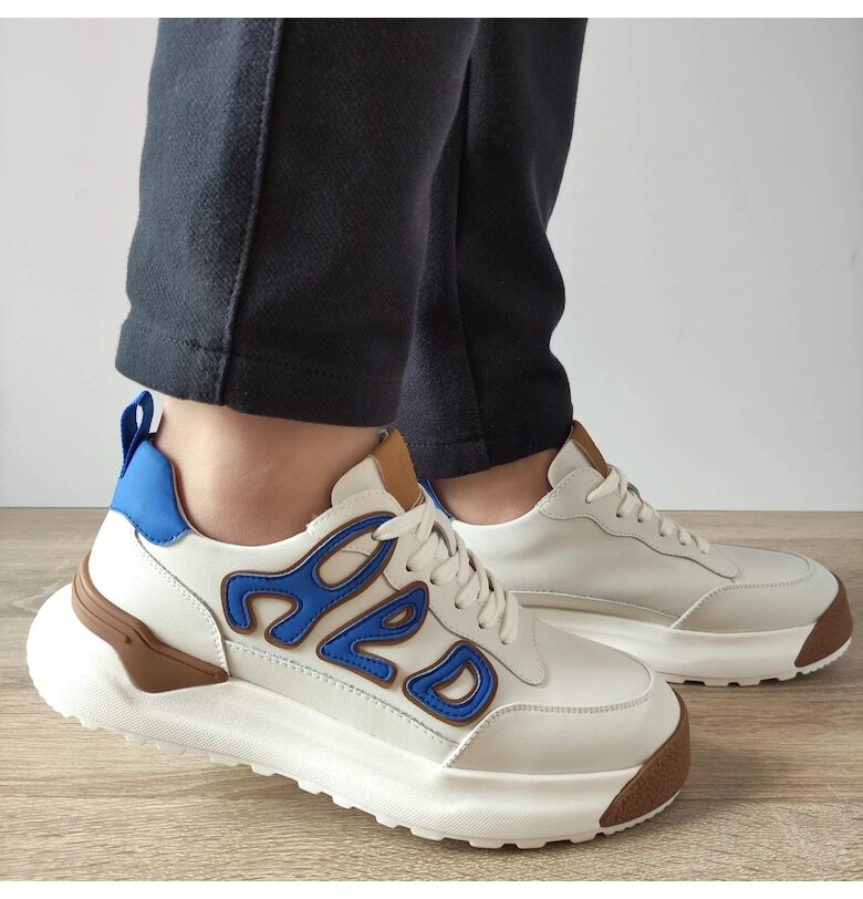 Ежедневни мъжки обувки  10001 Бяло + Синьо - Бяло + Синьо FRANCO GERARDO