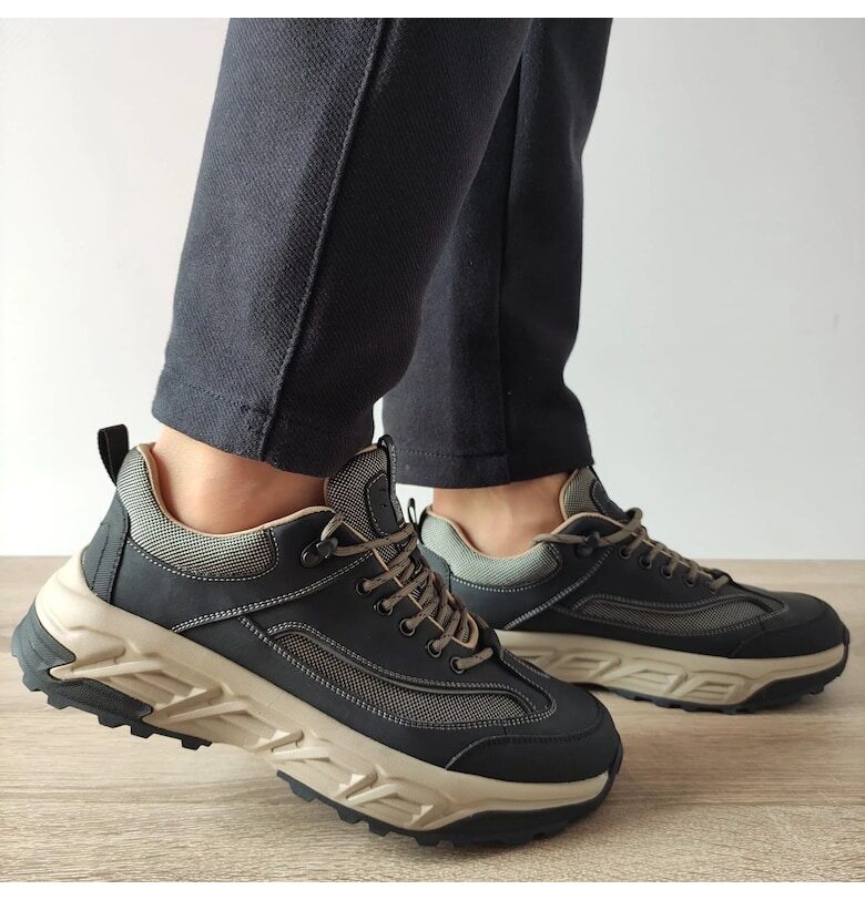 Ежедневни мъжки обувки  8805 Black + Beige - Черно + Бежово Mels