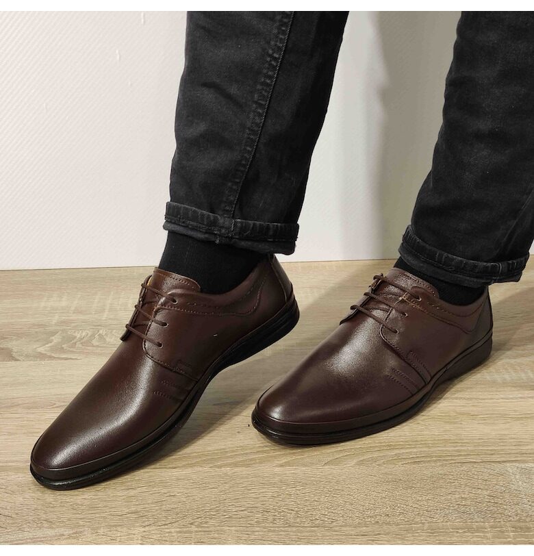 Ежедневни мъжки обувки  B28-650 - Тъмнокафяви GORETTI