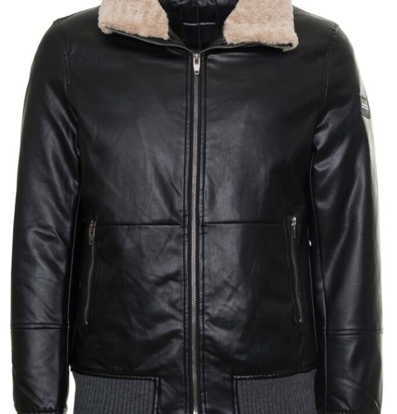 Екологично кожено яке  AD6730PM - Черен Alessandro Dell Acqua