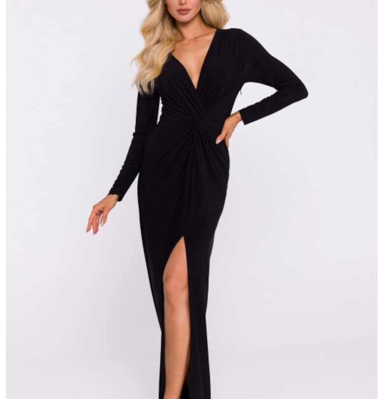 Еластична трикотажна рокля с плетка MOE