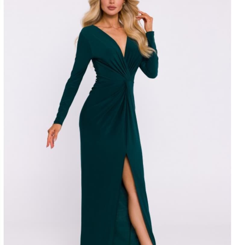 Еластична трикотажна рокля с плетка MOE