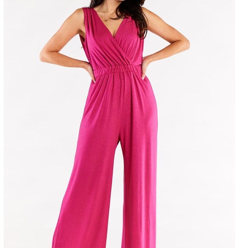 Елегантен гащеризон без ръкави A552 - Фуксия awama