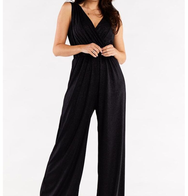 Елегантен гащеризон без ръкави A552 - Черен awama