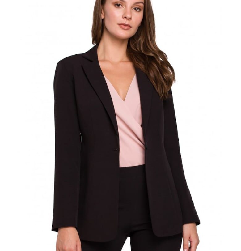 Елегантен преобразен блейзър - с копчета - полиестер - еластан - черен Makover