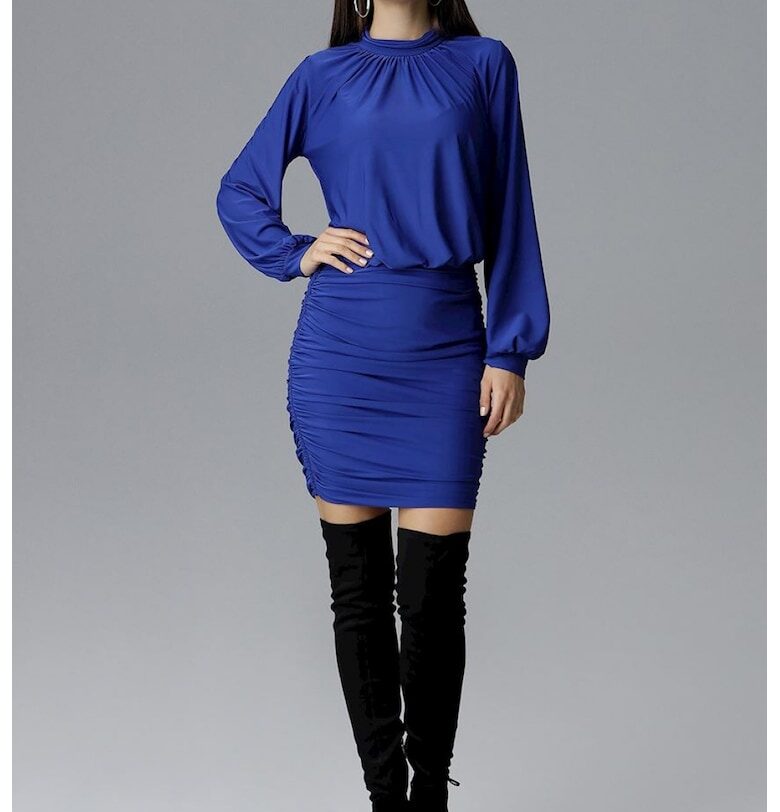 Елегантна рокля -  126006 - Синя Figl