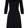 Елегантна рокля  M709 - 3/4 ръкави - черна - вискоза Figl