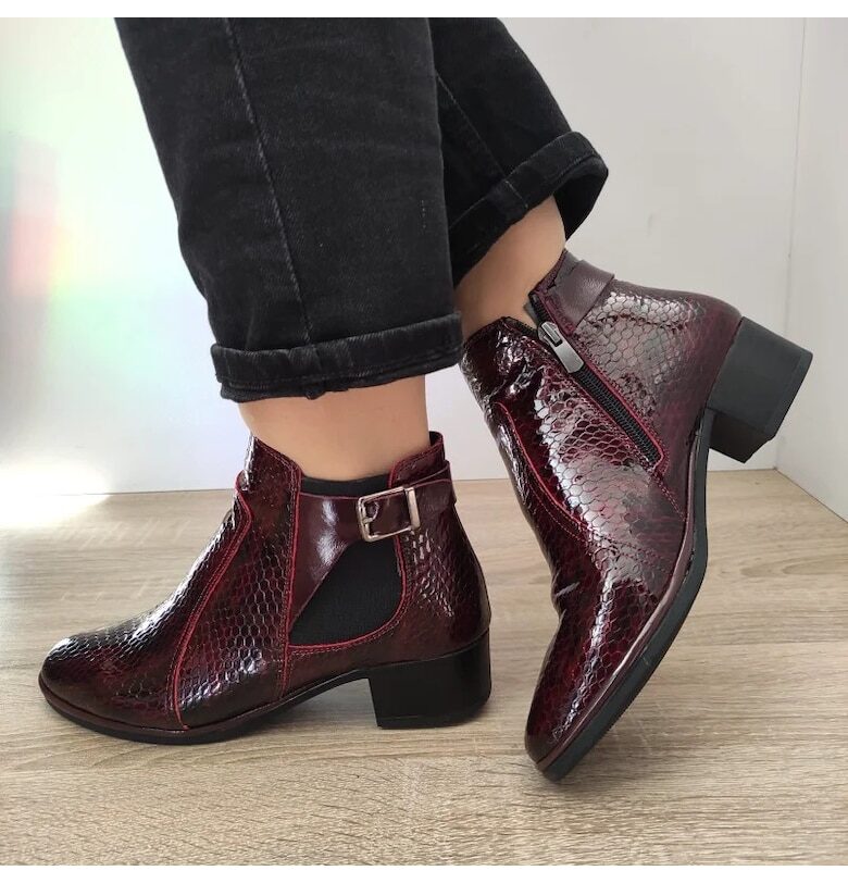 Елегантни дамски боти  335 Burgundy Croco - Бордо DOGATI