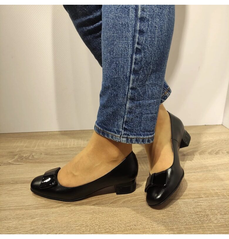 Елегантни дамски обувки  112-1 Heel 400 Black - Черни Antonio