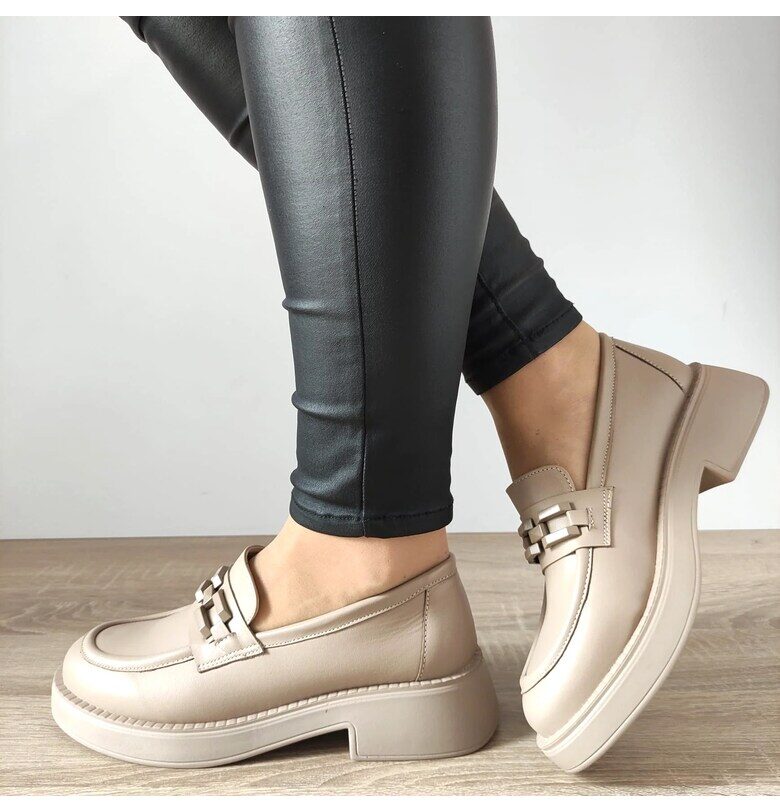 Елегантни дамски обувки  3099-1 Beige - Бежови PERLLA