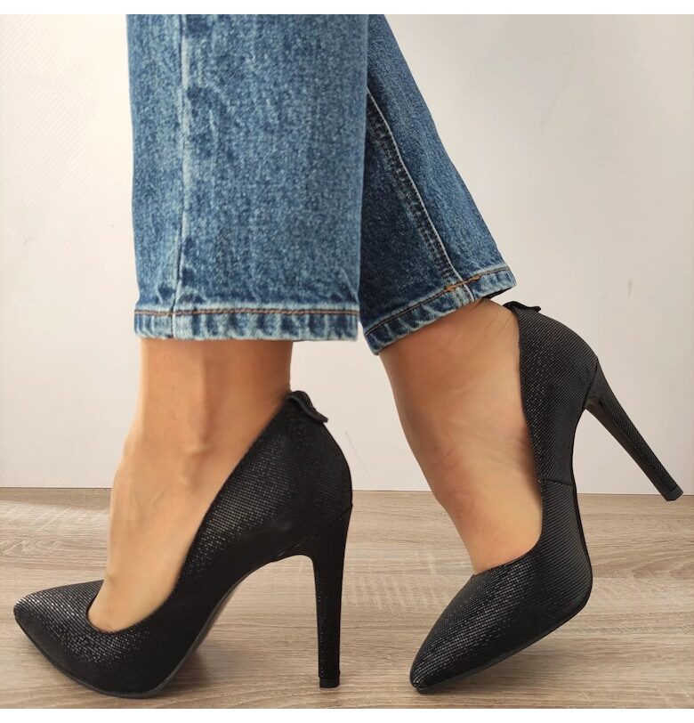 Елегантни дамски обувки  374-47 Black Effect - Черен ефект PERLLA