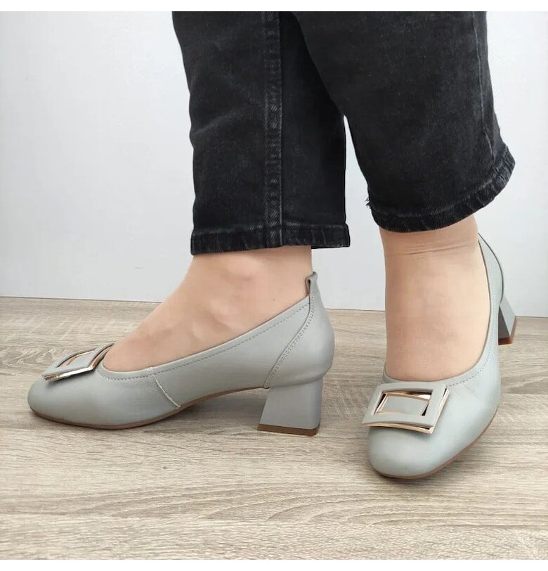 Елегантни дамски обувки  440011E 14-N Сиви - Сив Pass