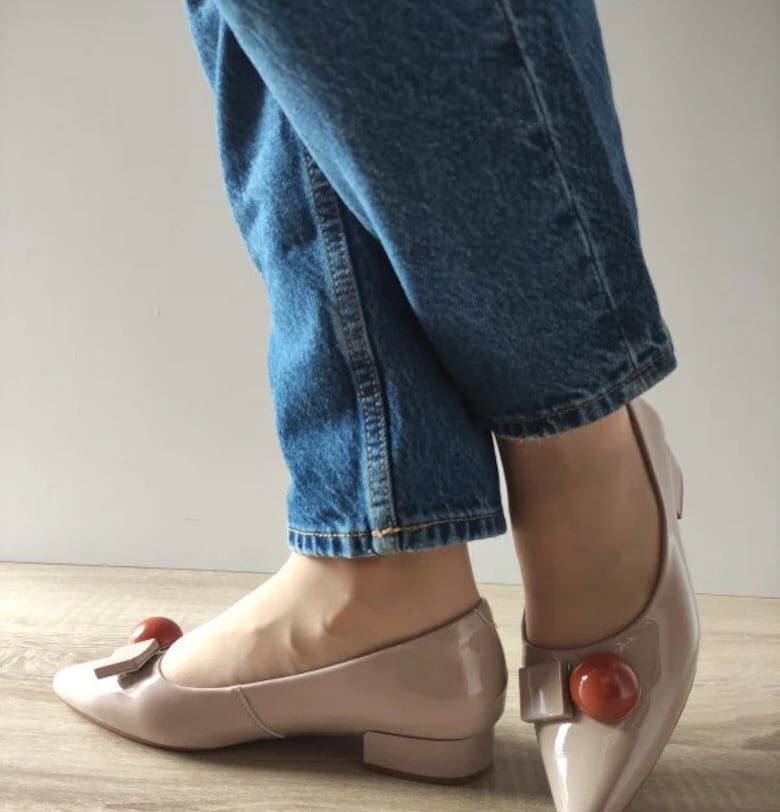 Елегантни дамски обувки  460002C 03-L Бежов Nude Лак - Бежов Pass