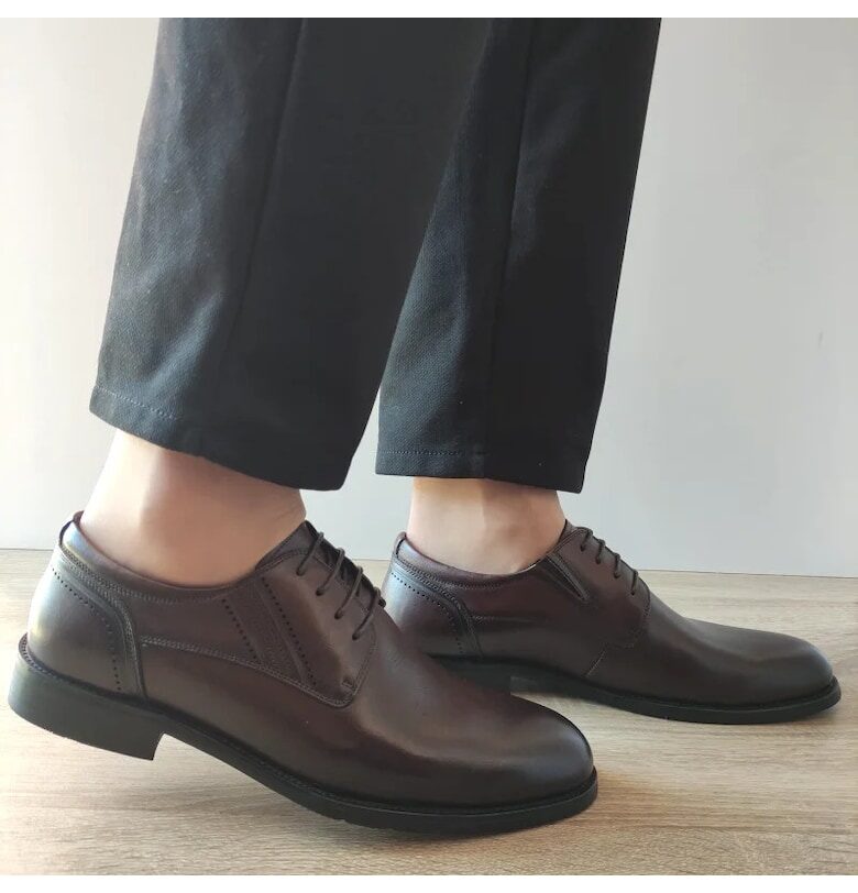 Елегантни мъжки обувки  40010A 02-1 Dark Brown - Кафяви Otter