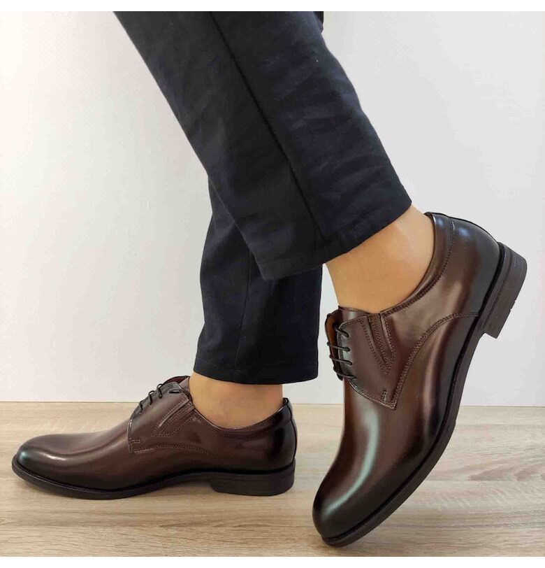 Елегантни мъжки обувки  6845-1376 Тъмно кафяво - Тъмно кафяво Conhpol