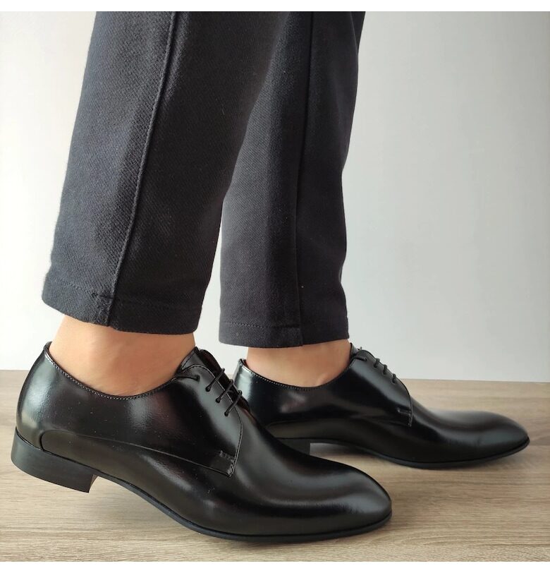 Елегантни мъжки обувки  8498-0017 Black Florantic - черни Conhpol