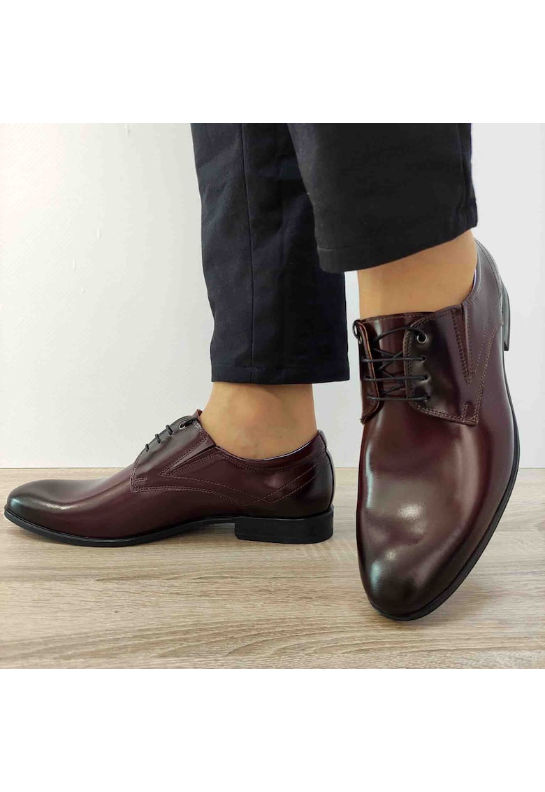 Елегантни мъжки обувки 9166-0412-00S02 Лачено бордо - Лачено бордо Conhpol