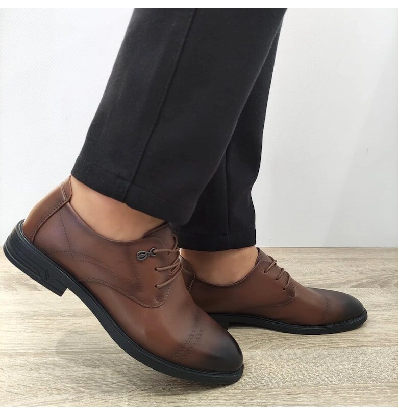 Елегантни мъжки обувки  B16233 Brown - Кафяви Mels