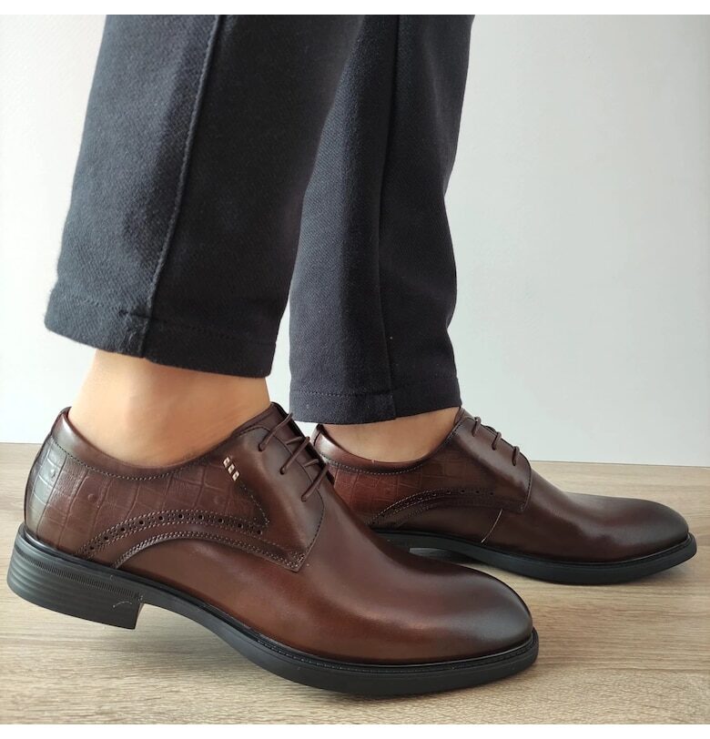 Елегантни мъжки обувки  Tkh1352 Brown - Кафяви ELDEMAS