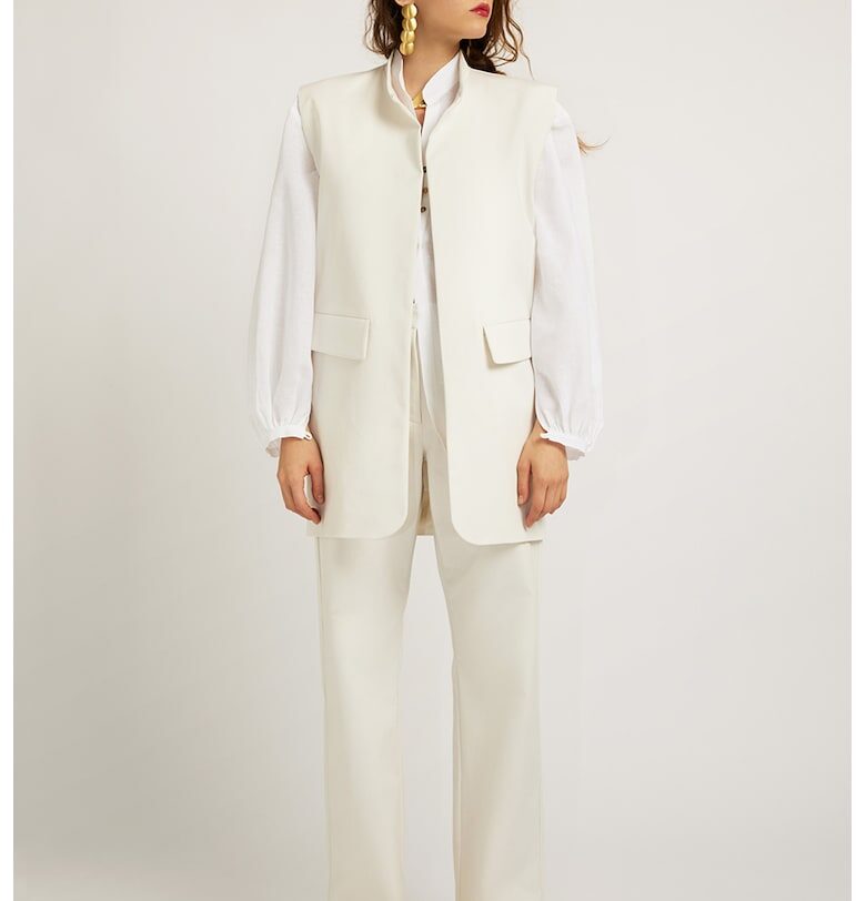 Елек Keep It Simple с джобове с капачета - Мръснобял IPANOMI