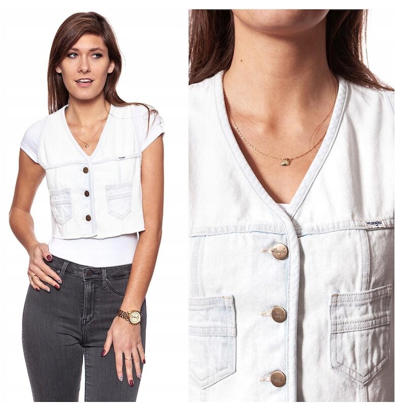 Елек  Кройка: Стандартна - Закопчаване: Копчета - Брой джобове: 4 - Състав на материала: 100% Памук - M - Син - 1 брой Wrangler