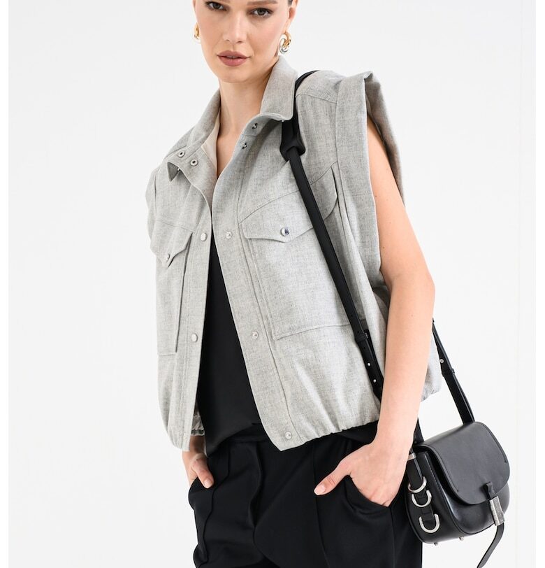 Елек с вълна - Светло сив BOSS