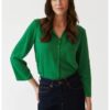 Ефирна блуза с паднали ръкави - Аква зелено Tatuum
