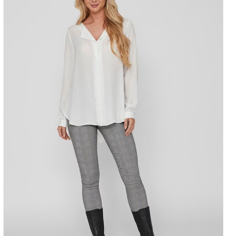 Ефирна риза Lucy с асиметричен подгъв - Бял Vila