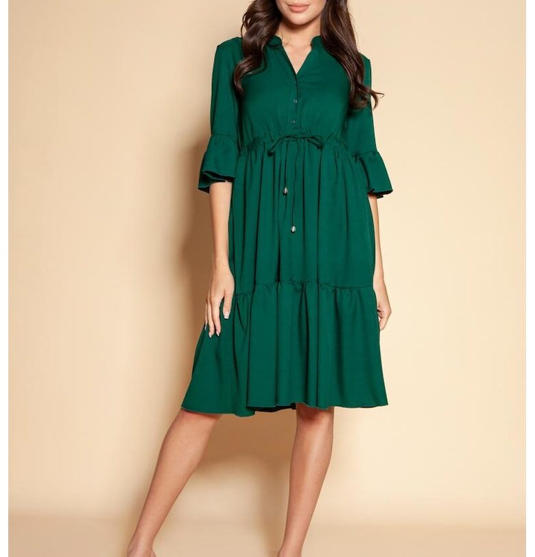 Ефирна рокля тип бейбидол с волани Lanti