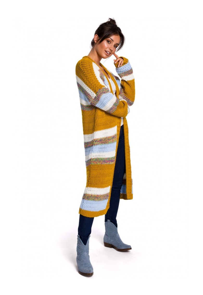 Жилетка на райе - Акрил - Сив/Кафяв/Бял/Син OEM