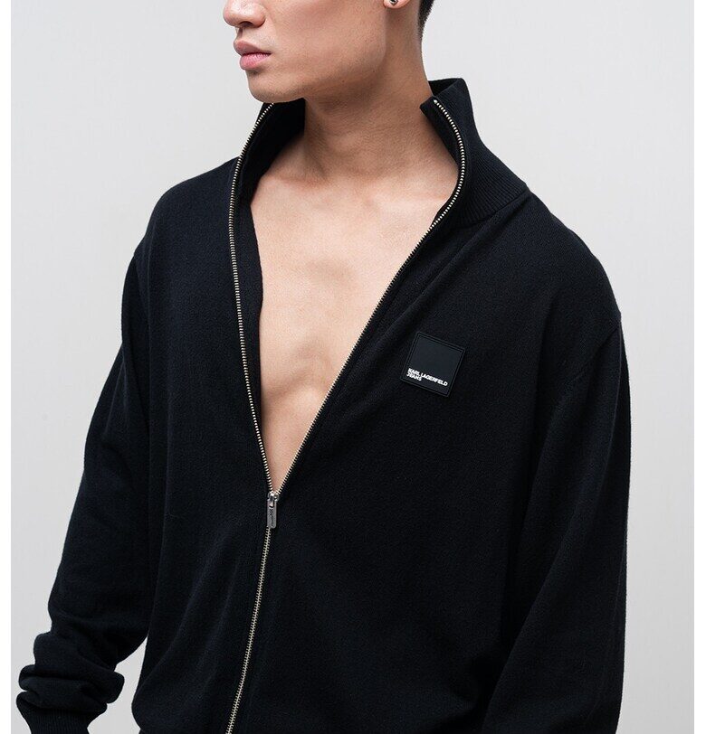 Жилетка с вълна и цип - Черен KARL LAGERFELD JEANS