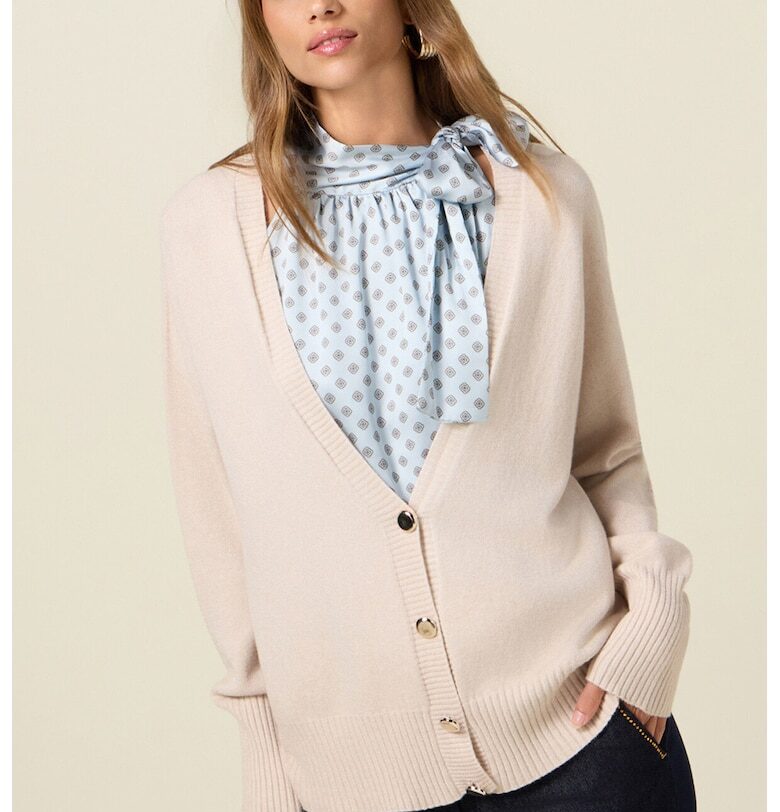 Жилетка с копчета - Светло бежово Oltre