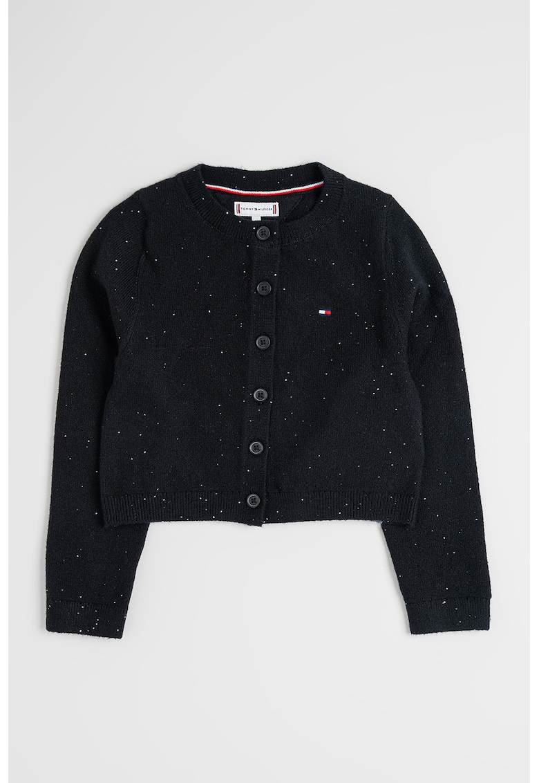 Жилетка с копчета и пайети - Черен Tommy Hilfiger
