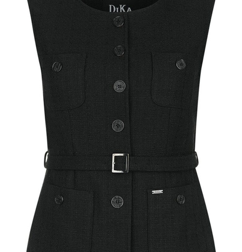 Жилетка с прикрепени джобове и колан DiKa