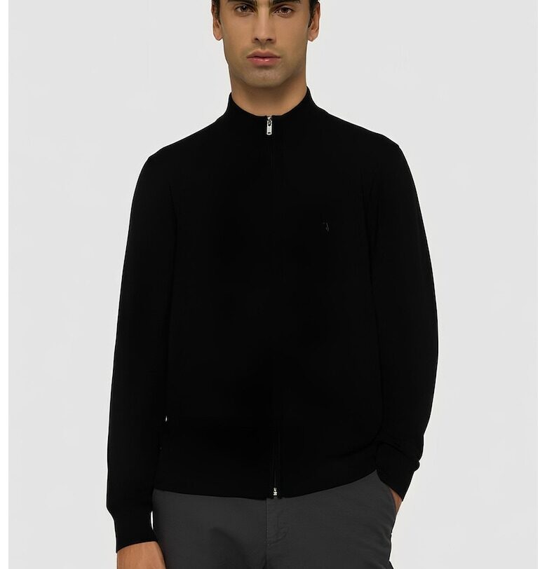 Жилетка с цип и ниска яка - Черен Trussardi