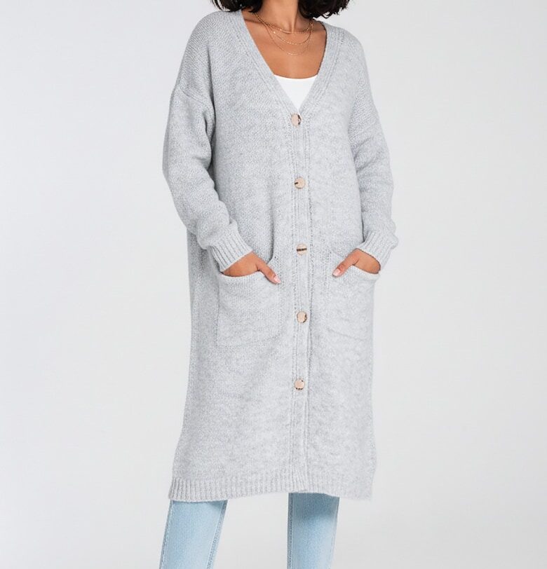 Жилетка  сива - с копчета - за жени - акрил Figl