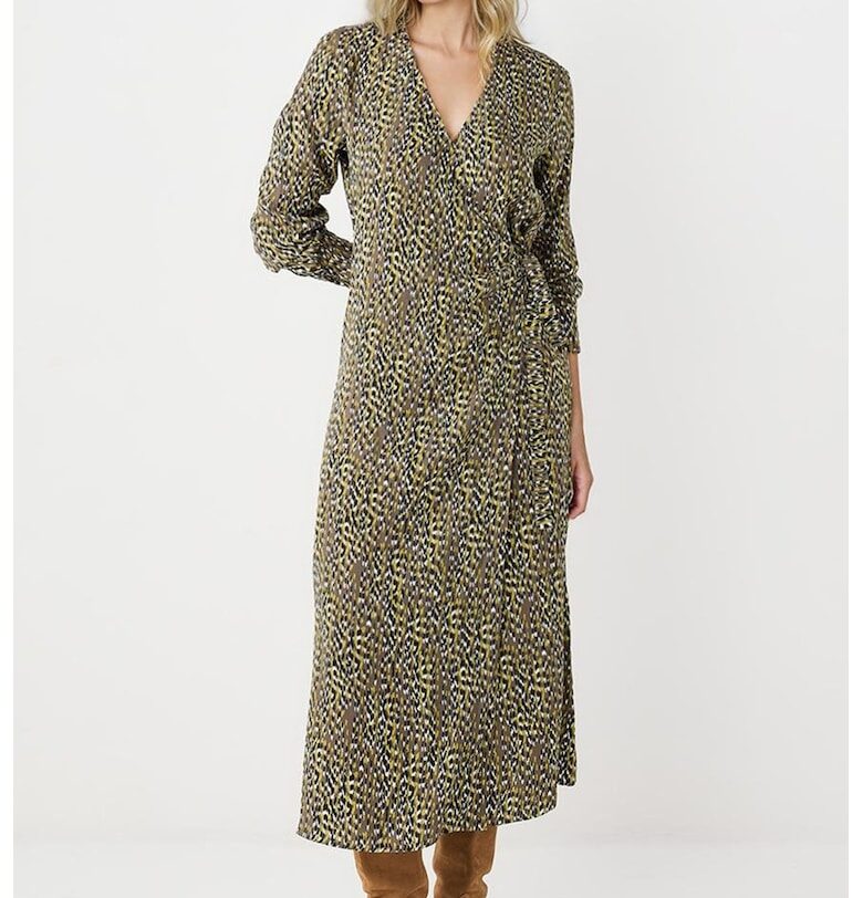 Застъпена миди рокля с шпиц JIMMY KEY