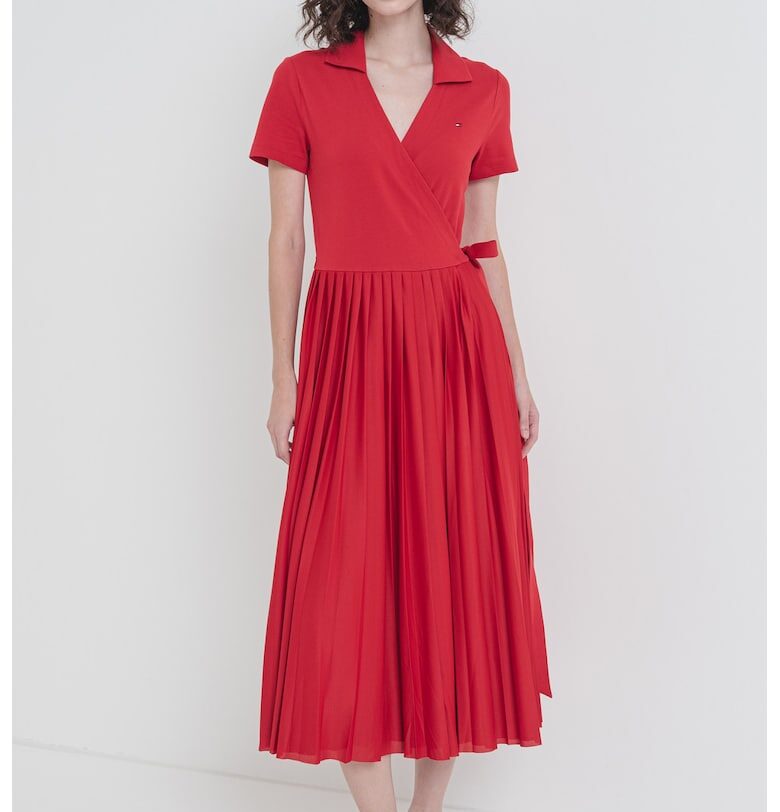 Застъпена рокля с остра яка Tommy Hilfiger