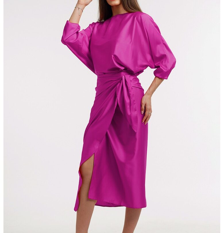 Застъпена рокля с шлиц отпред CAMISSI