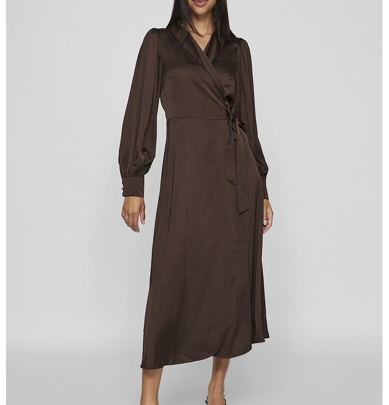 Застъпена рокля със сатиниран ефект Vila