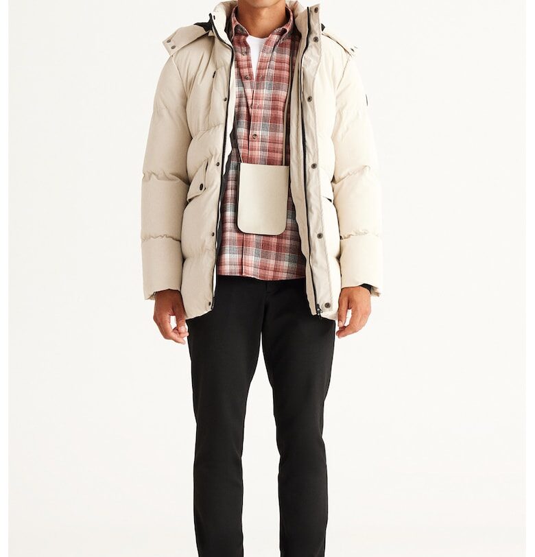 Зимно ватирано яке с джобове с цип - Слонова кост ACCo