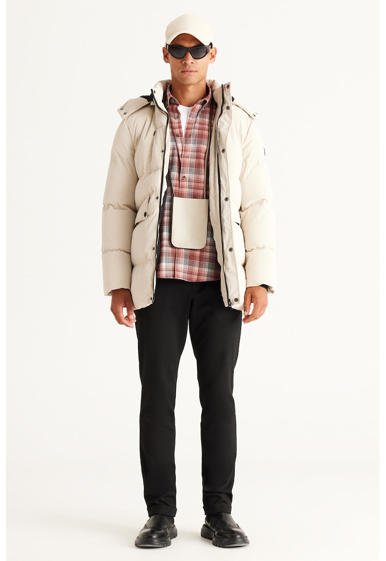 Зимно ватирано яке с джобове с цип - Слонова кост ACCo