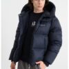 Зимно ватирано яке с качулка - Ултрамарин синьо ARMANI EXCHANGE