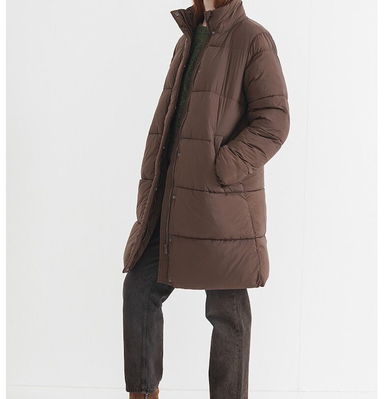 Зимно ватирано яке с яка - Тъмнокафяв Pepe Jeans London