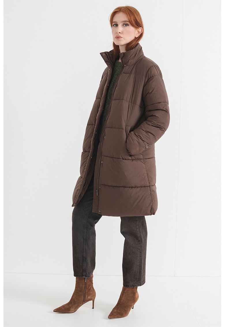 Зимно ватирано яке с яка - Тъмнокафяв Pepe Jeans London