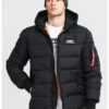 Зимно гофрирано яке с качулка - Черен ALPHA INDUSTRIES